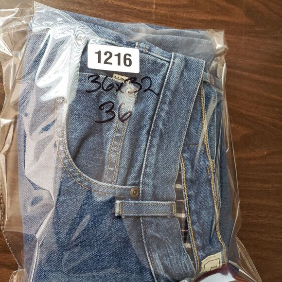 LL Bean Relaxed Fit Flannel Fleece Lined Jeans Men's 36x30 Blue - Picture 11 of 11